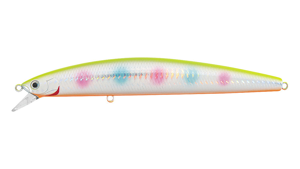 Daiwa Salt Pro Floating Minnow Lure, 6in, 1 1/9oz, Laser Chart Rainbow, DSPM15F11