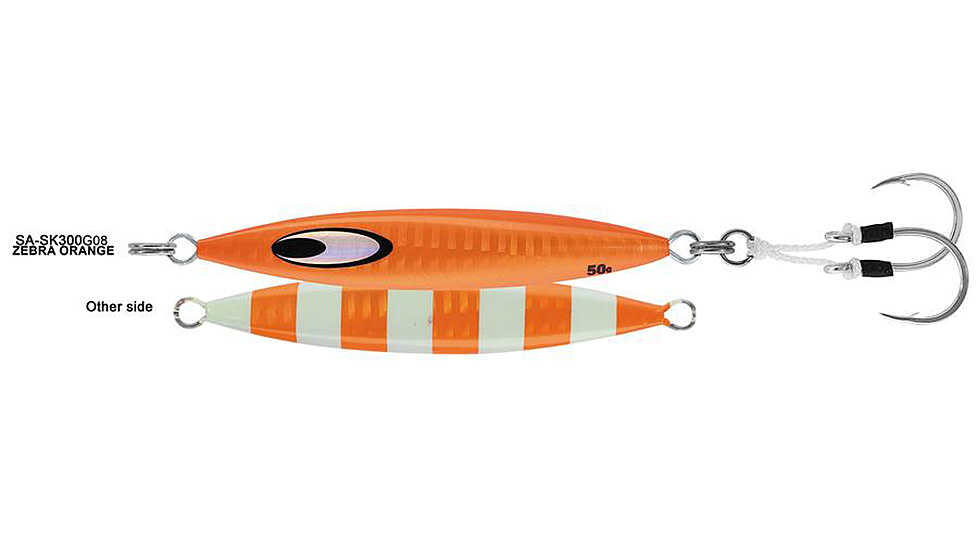 Daiwa SK Verticle Jig, 11oz, 6.3in, Zebra Orange, SA-SK300G08
