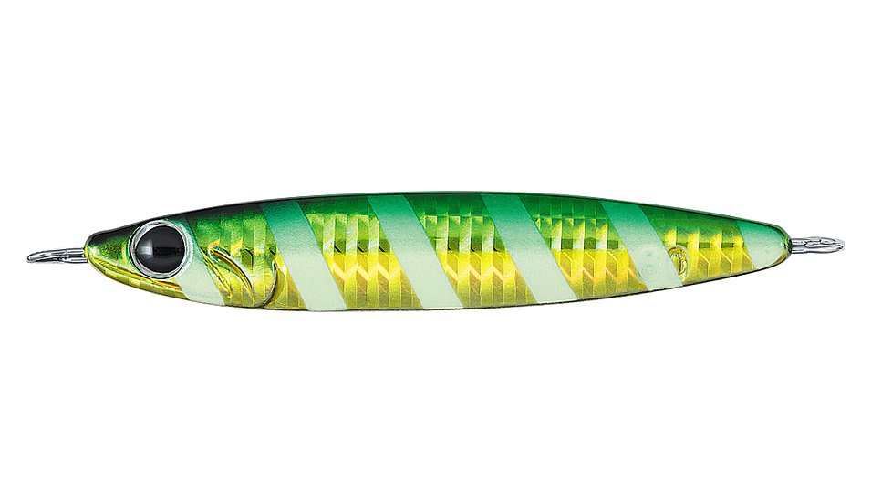 Daiwa Zakana Metal Jig, 4 9/14oz, 5.4in, Zebra Glow Green Gold, ZC130G10