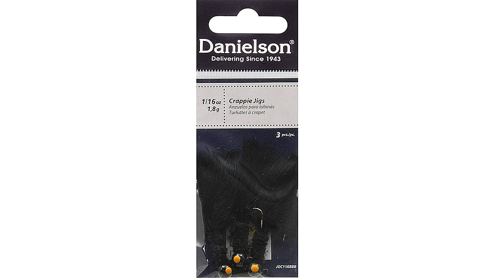 Danielson Crappie Jig 1/8oz Black, JGC18BBB