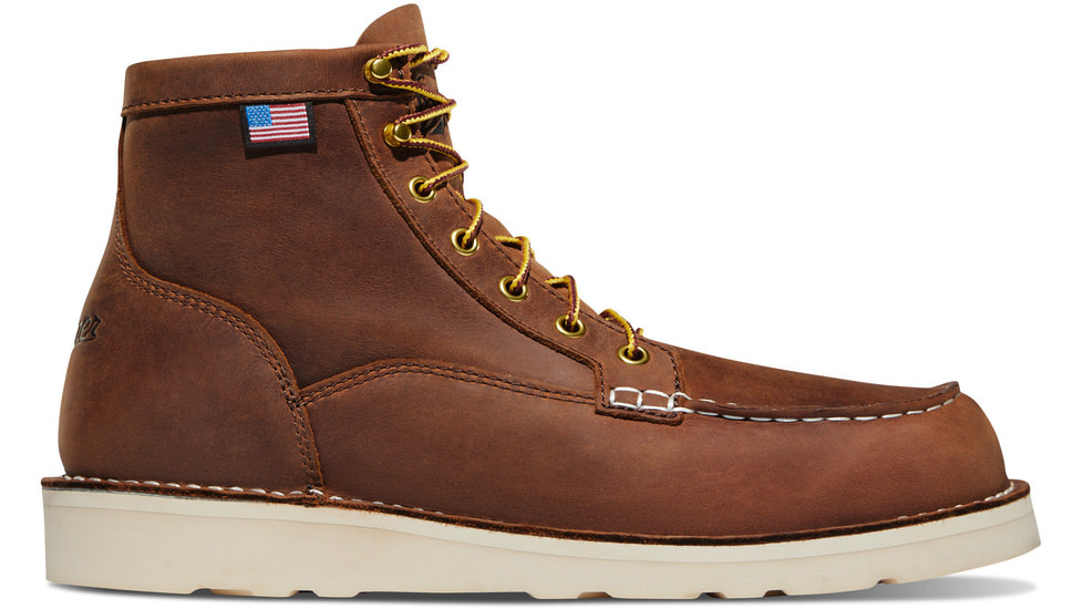 Scarpe Danner Bull Run 8″ Tabacco Moc Toe – Stivali Da Lavoro In Pelle, Made In USA, Taglia 10.5 D