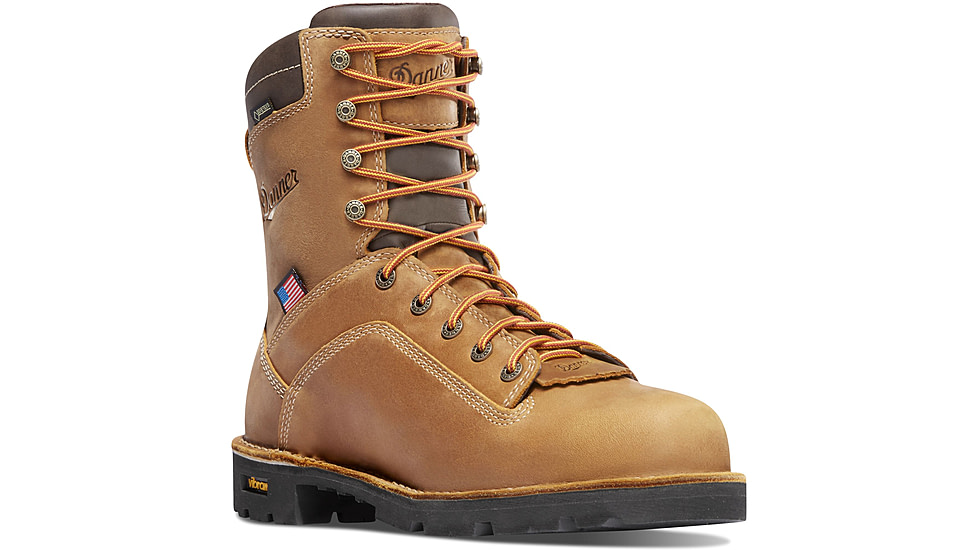 Danner Quarry USA 8in 400G Insulation Non-Metallic Toe Boots, Distressed Brown, 8D, 17321-8D