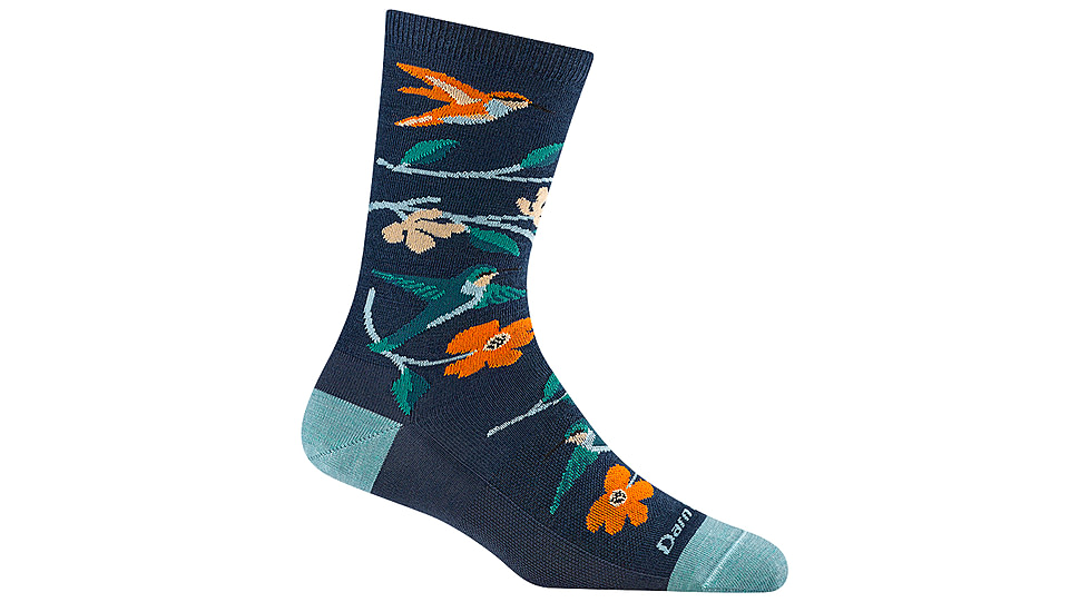 Darn Tough Birds of a Feather Crew Lightweight Socks - Womens, Midnight, Small, 6121-MIDNIGHT-S-DARN