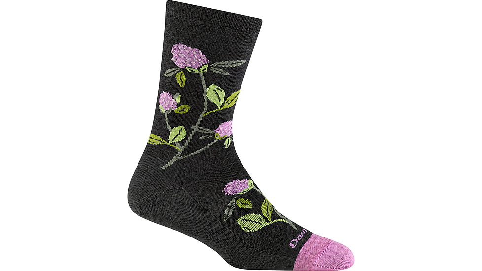 Darn Tough Blossom Crew Lightweight Socks - Womens, Charcoal, Medium, 6104_CHARCOAL_M_DARN