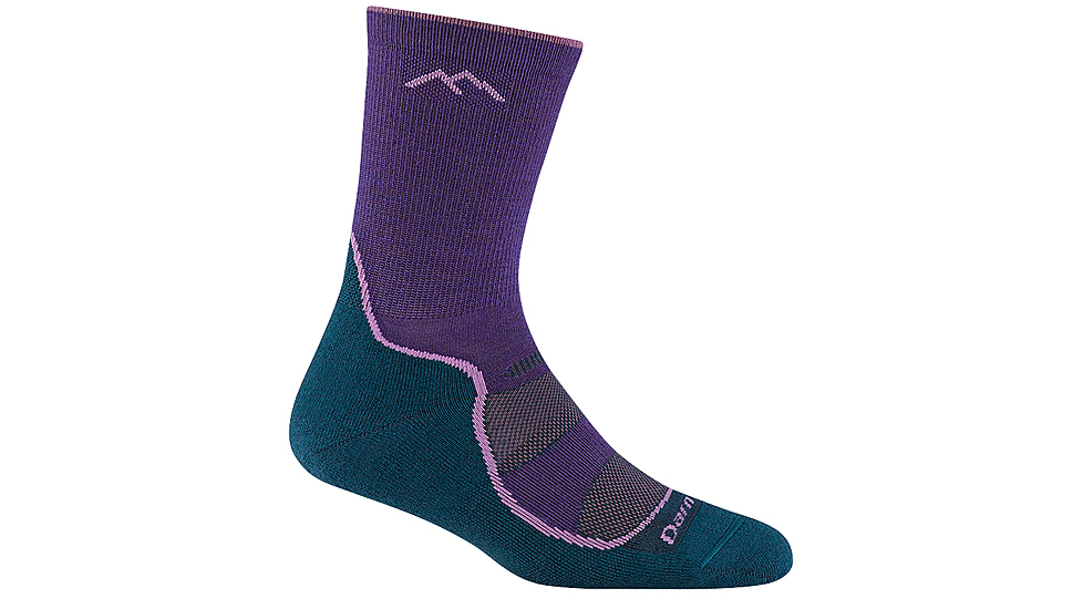 Darn Tough Light Hiker Micro Crew Lightweight Socks w/Cushion - Womens, Grape, Large, 1967-GRAPE-L-DARN