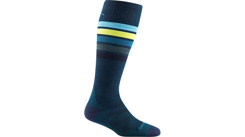 Darn Tough Snowburst Over-The-Calf Midweight w/ Cushion Ski Sock - Womens, Dark Teal, Small, 8028-DARK-TEAL-S-DARN