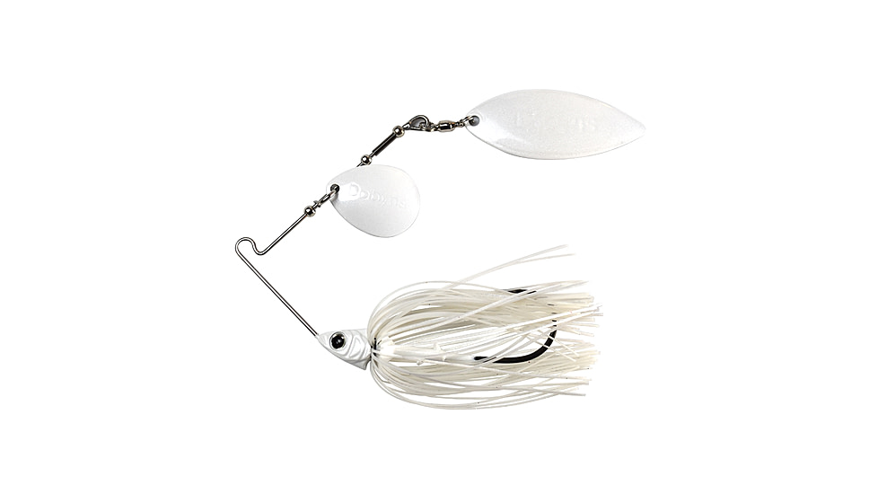 Dobyns D-Blade Beast Series Spinnerbaits, Colorado/Willow Blade, 1/2oz, White on White, BST 1/2 B05 COL/WIL