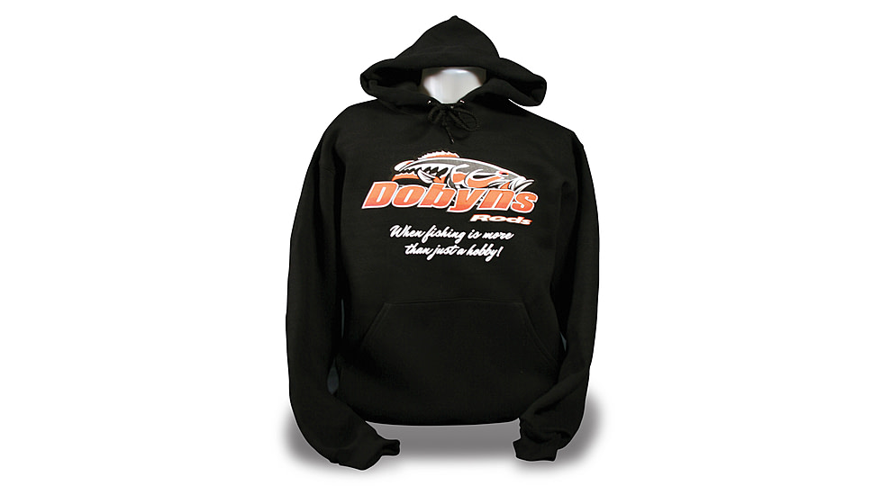 Dobyns Heavy Weight Logo Cotton Hoodies - Mens, Black/Orange, Large, HOODIE BLK/ORG L