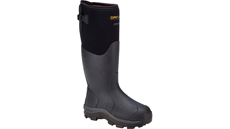 Dryshod Haymaker Gusset Hard-Working Farm Boot - Mens, Black/Orange, 11, HAYG-MH-BK-011