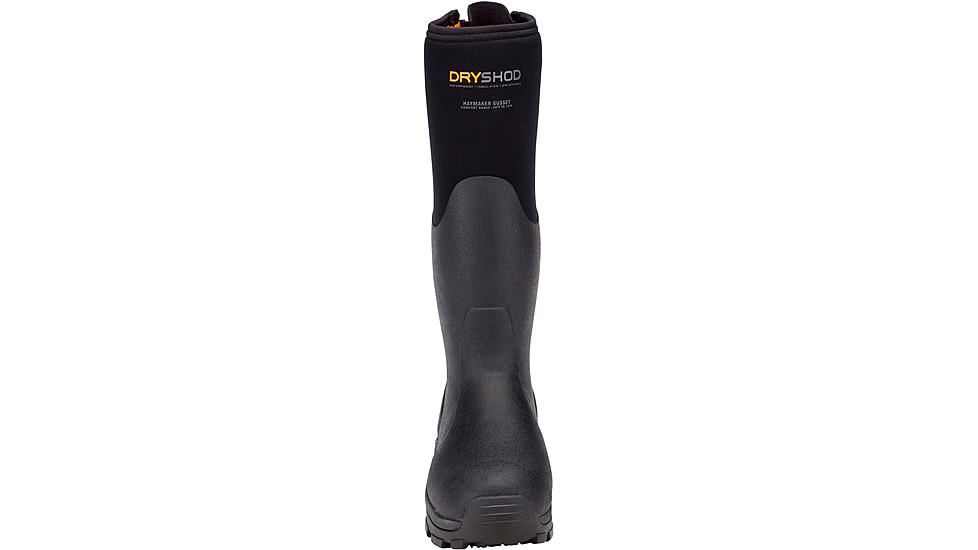 Dryshod Haymaker Gusset Hard-Working Farm Boot - Mens, Black/Orange, 11, HAYG-MH-BK-011