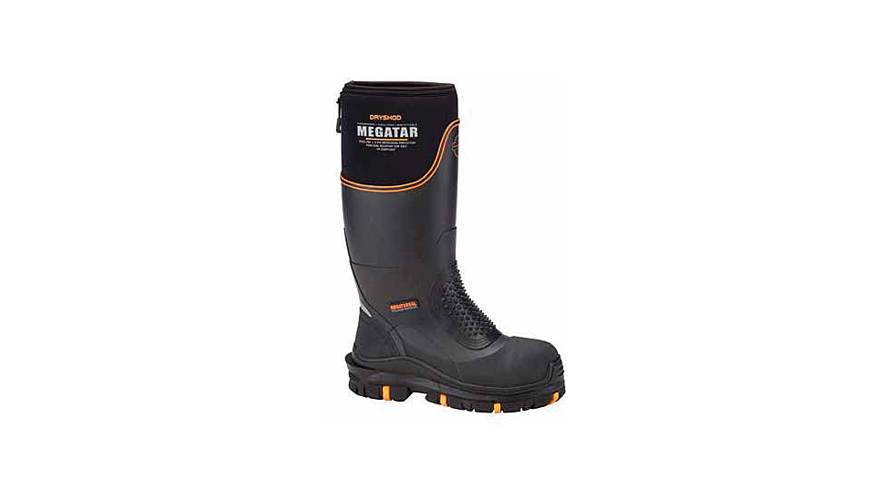 Dryshod Megatar Extreme-Protection Work Boot - Mens, Black/Orange, 8, MEG-MH-BK-008