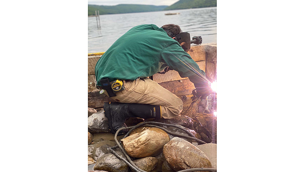 Dryshod Steel-Toe Max Hi Protective Work Boot - Mens, Black/Yellow, 10, STM-UH-BK-010