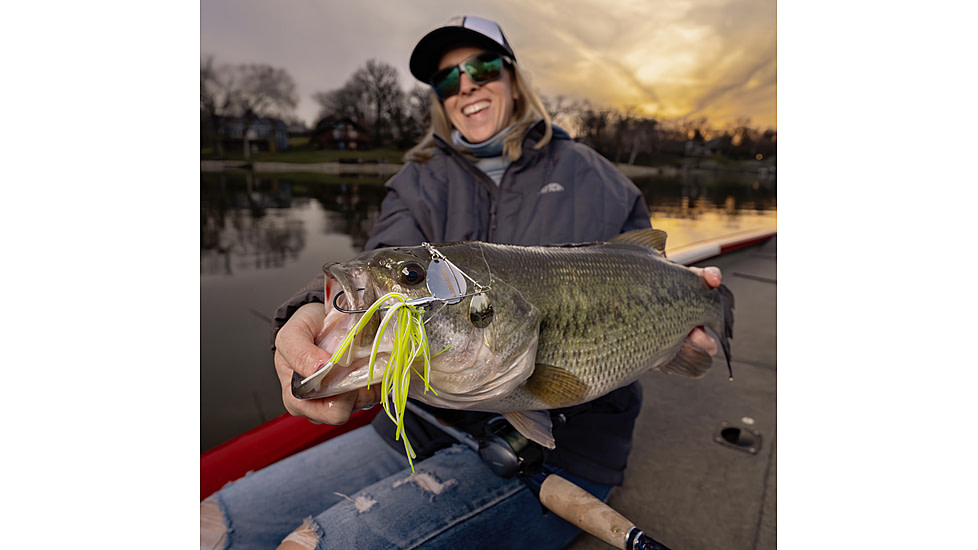 Duckett Fishing BD Double Colorado Spinnerbaits, 1/2oz, White Green Blue, BDSBDC1/2 WGB