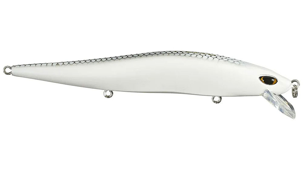 Duckett Fishing Reveal Forward Facing Sonar Jerkbait, 4.5in, 3/4oz, Gray Albino, DBRJ 3/4 GA