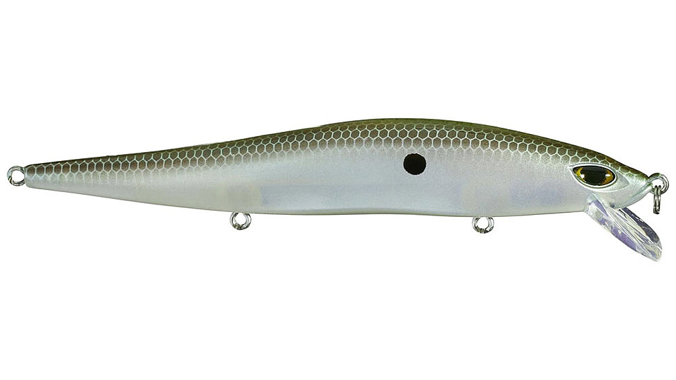 Duckett Fishing Reveal Forward Facing Sonar Jerkbait, 4.5in, 3/4oz, Green Gizzard Shad, DBRJ 3/4 GGS