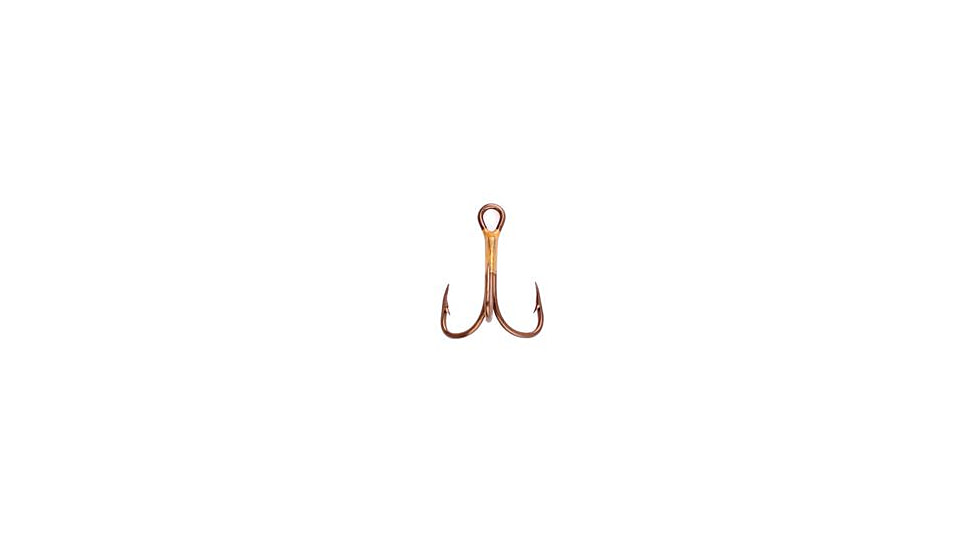Eagle Claw 2x Double and Treble Hook,Curved Point,Regular Shank,Bronze,A-Pack Hooks 374A-6