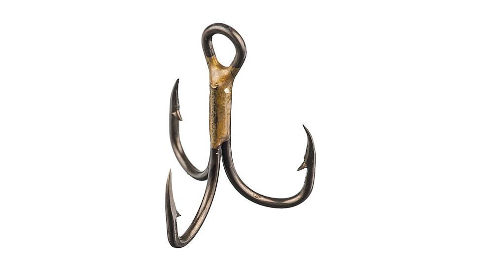 Eagle Claw 2x Double and Treble Hook,Curved Point,Regular Shank,Bronze,A-Pack Hooks 374A-8