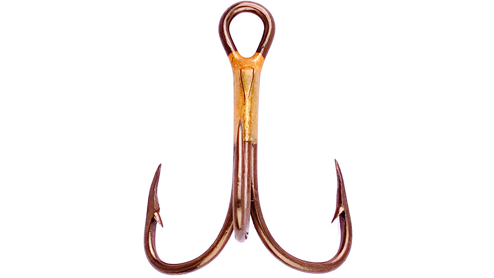 Eagle Claw 2x Double and Treble Hook,Curved Point,Regular Shank,Bronze,R-Pack 374R-8