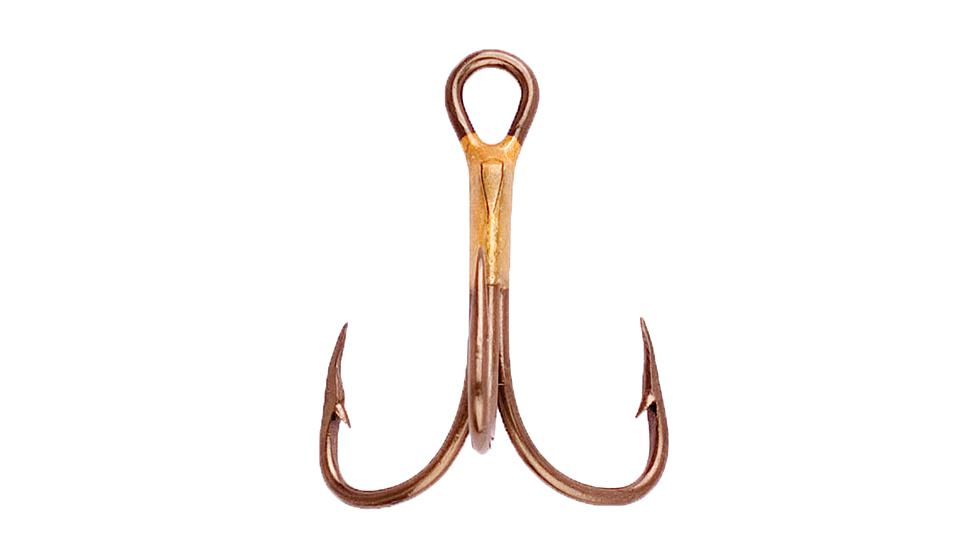 Eagle Claw 2x Double and Treble Hook,Curved Point,Regular Shank,Bronze,A-Pack Hooks 374A-10