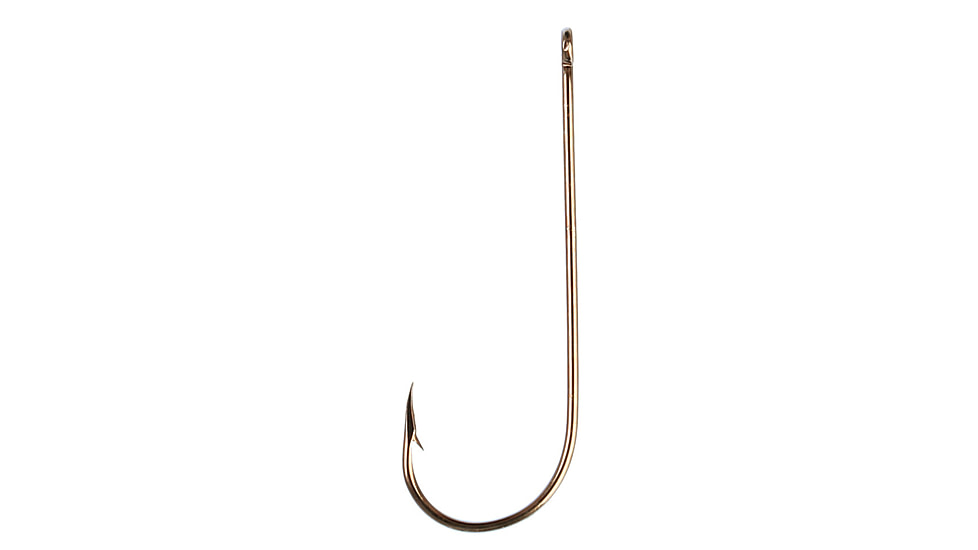 Eagle Claw Aberdeen Hook,Non-Offset,Ringed Eye,Light Wire,Bronze,100-Box Hooks 214-4