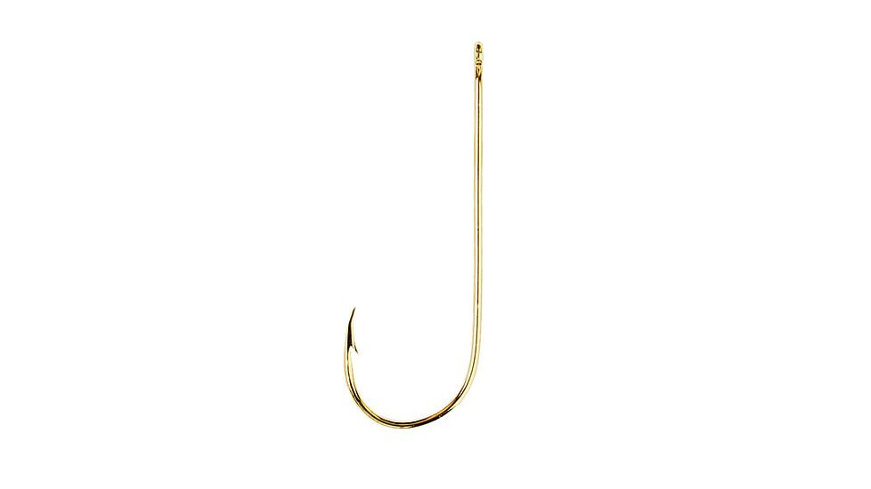 Eagle Claw Aberdeen Hook,Non-Offset,Ringed Eye,Light Wire,Gold,R-Pack 202R-8