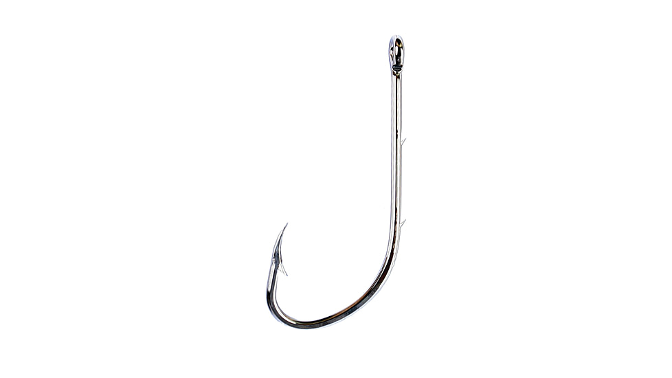 Eagle Claw Baitholder Hook,Offset,Ringed Eye,2 Slices,Forged,Nickel,A-Pack Hooks 189A-2/0