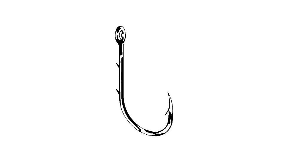 Eagle Claw Baitholder Hook,Offset,Ringed Eye,2 Slices,Forged,Nickel,A-Pack Hooks 189A-1/0