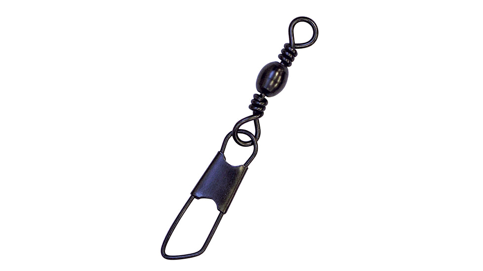 Eagle Claw Barrel Swivel w/Safety Snap,Resealable,Black,Size 7 01142-007