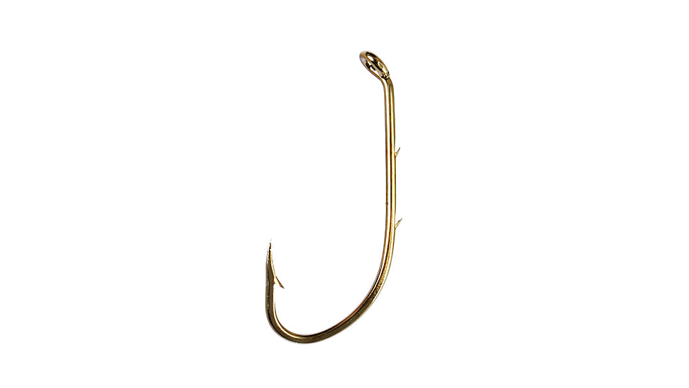 Eagle Claw Baitholder Hook,Offset,Claw Point,Down Eye,2 Slices,Forged,Bronze,A-Pack Hooks 181A-2
