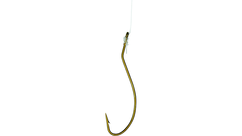 Eagle Claw Live Minnow Snelled Hook, Plain Shank Non-Offset, Up Eye, Bronze, Size 6, 6 per Pack, 333H-6