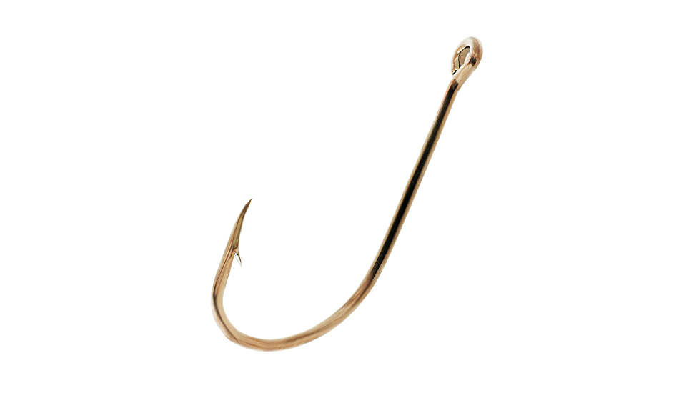 Eagle Claw Plain Shank Hook,Offset,Claw Point,Ringed Eye,Bronze,A-Pack Hooks 084A-12