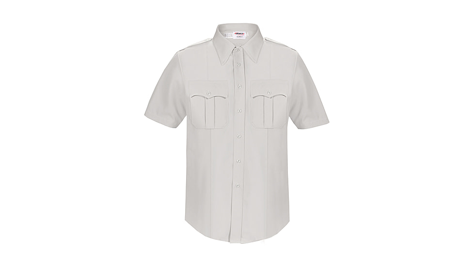 Elbeco DutyMaxx Short Sleeve Poly/Rayon Stretch Shirt - Mens, 15.5 in, White, 5580D-15.5
