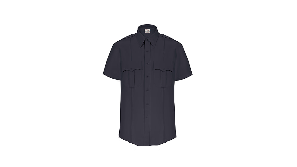 Elbeco TexTrop2 Zippered Short Sleeve Polyester Shirt - Mens, 17 in, Navy, Z3314N-17