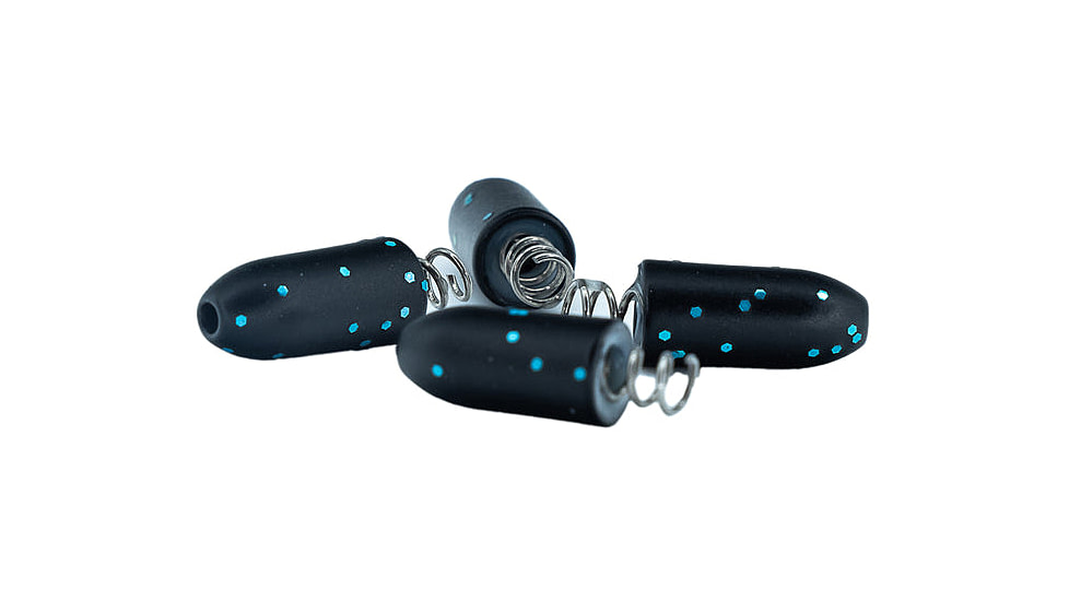 Epic Baits Tungsten Round Drop Shot, 4 per Pack, Black/Blue, 3/16 oz, 3-16ozscrewblk-bl