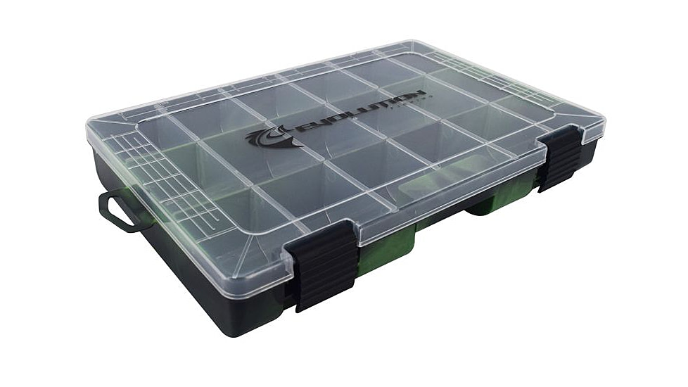 Evolution Outdoor 3600 Fishing Drift Series Colored Tackle Tray, Green/Black, 3600, 36004-EV