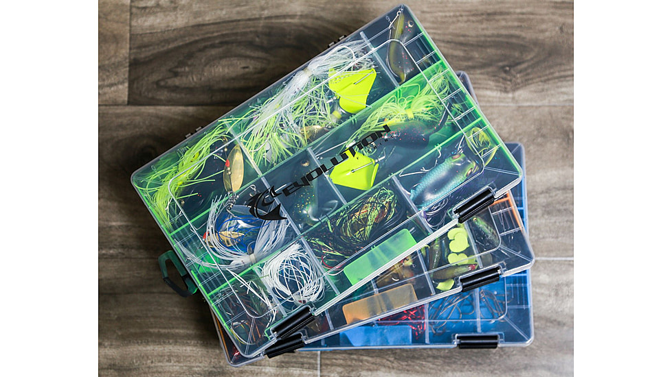 Evolution Outdoor 3600 Fishing Drift Series Colored Tackle Tray, Green/Black, 3600, 36004-EV