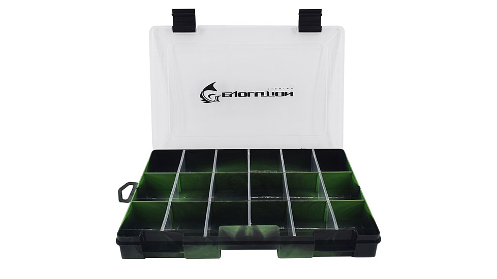 Evolution Outdoor 3600 Fishing Drift Series Colored Tackle Tray, Green/Black, 3600, 36004-EV