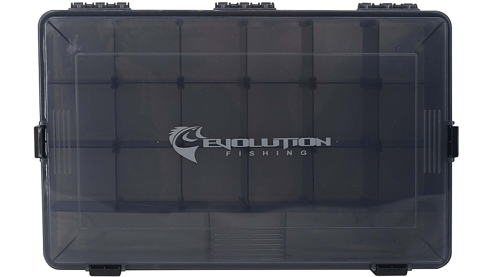 Evolution Outdoor 3700 4-Latch Waterproof Tackle Tray, Black, 31026-EV