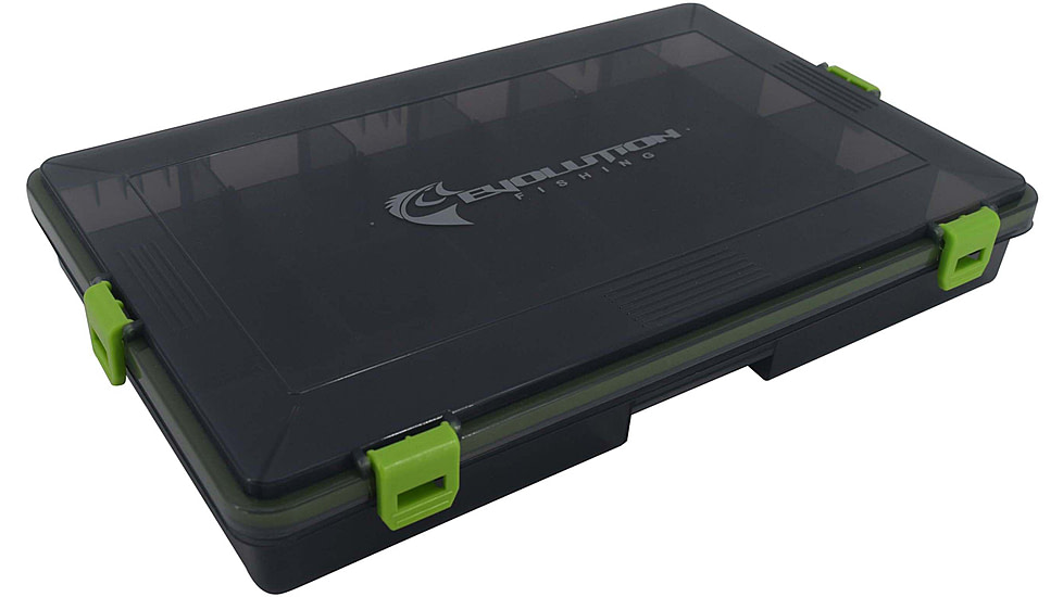 Evolution Outdoor 3700 4-Latch Waterproof Tackle Tray, Green, 31025-EV
