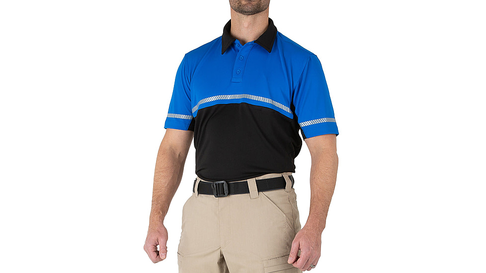 First Tactical Bike Patrol Short Sleeve Polo - Mens, Hi-Vis Yellow, Large/Regular, 112516-730-L