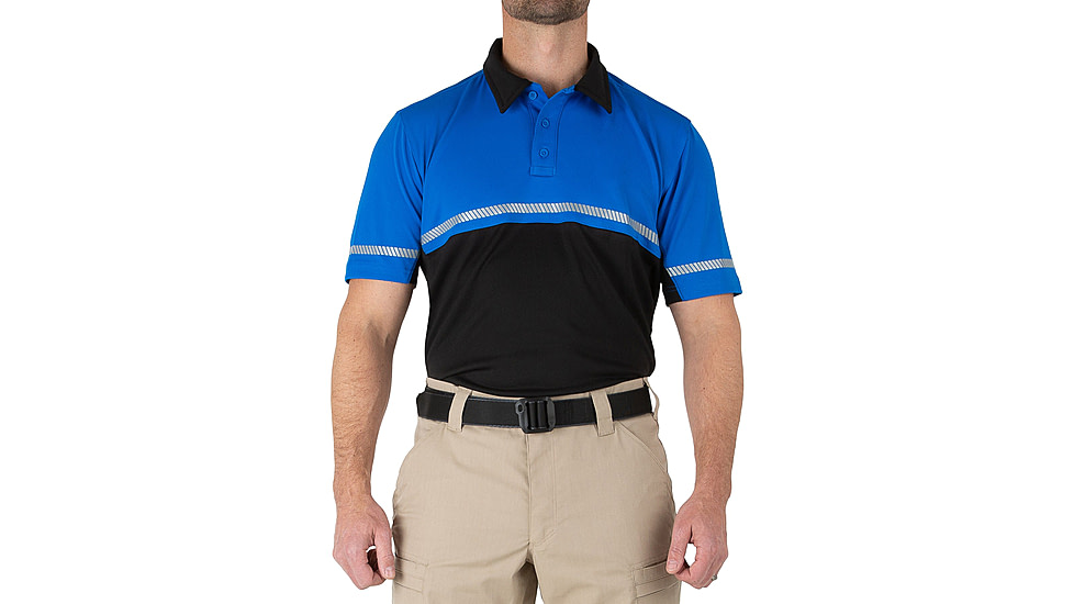 First Tactical Bike Patrol Short Sleeve Polo - Mens, Hi-Vis Yellow, Large/Regular, 112516-730-L