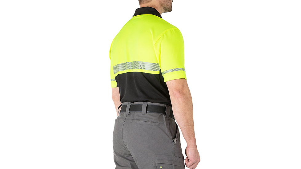 First Tactical Bike Patrol Short Sleeve Polo - Men's, HI VIS Yellow, 3XL, 112516-204-3XL-R