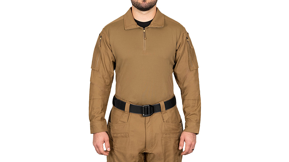 First Tactical Defender Long Sleeve Shirt - Mens, Tall, Coyote Brown, Large, 111004-181-L-T