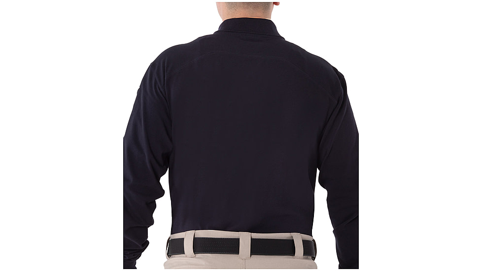 First Tactical Mens Cotton L/S Polo w/Pen Pocket, Midnight Navy, Small 111502-729-S