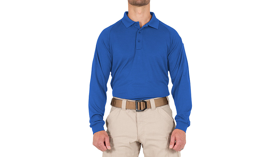 First Tactical Performance Long Sleeve Polo - Mens, Academy Blue, Tall/3XL, 111503-691-3XL-T