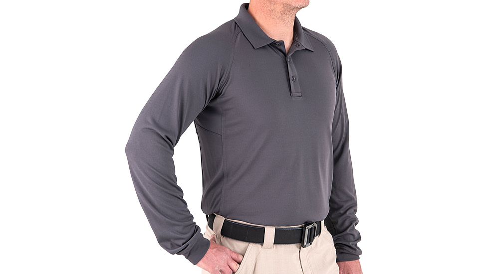 First Tactical Performance Long Sleeve Polo - Mens, Asphalt, Large, 111503-015-L