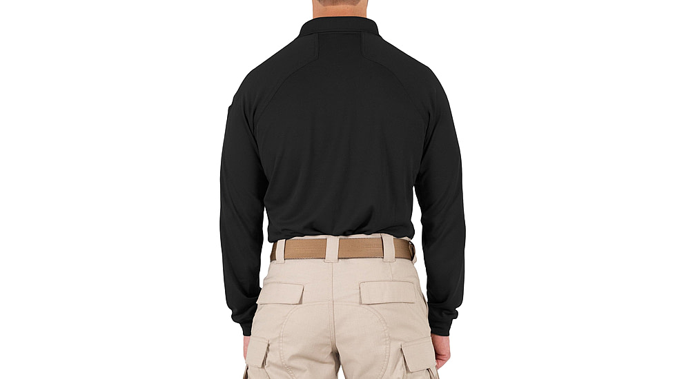 First Tactical Performance Long Sleeve Polo - Mens, Black, Tall/2XL, 111503-019-XXL-T