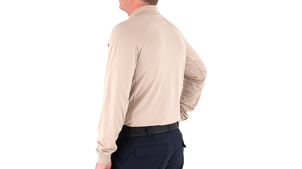 First Tactical Performance Long Sleeve Polo - Mens, Khaki, Large, 111503-055-L