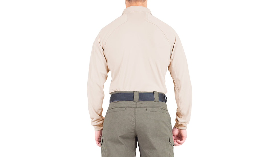 First Tactical Performance Long Sleeve Polo - Mens, Khaki, Tall/2XL, 111503-055-XXL-T