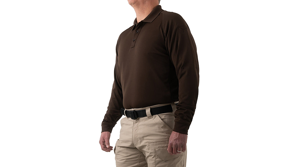 First Tactical Performance Long Sleeve Polo - Men's, Tall, Kodiak Brown, 3XL, 111503-182-3XL-T